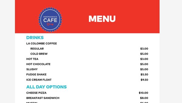 cafe menu