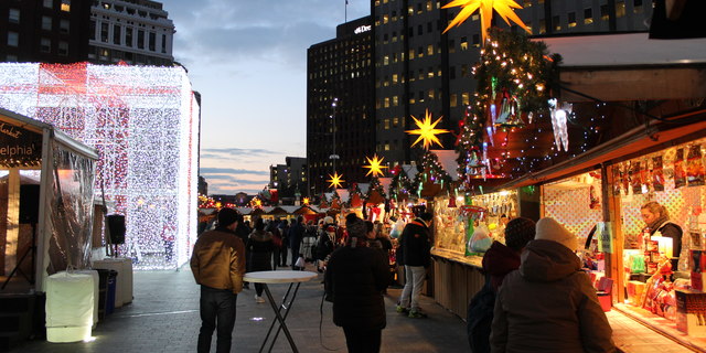 Christmas Village in LOVE Park