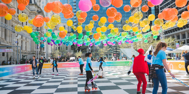 Rothman Ortho Roller rink at Dilworth Park