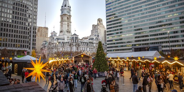 Christmas Village in LOVE Park