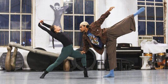 Two people dancing