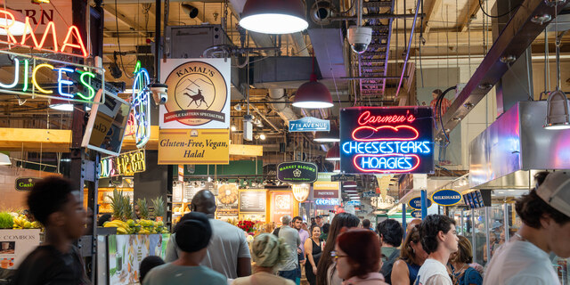 Inside of Reading Terminal Market. 