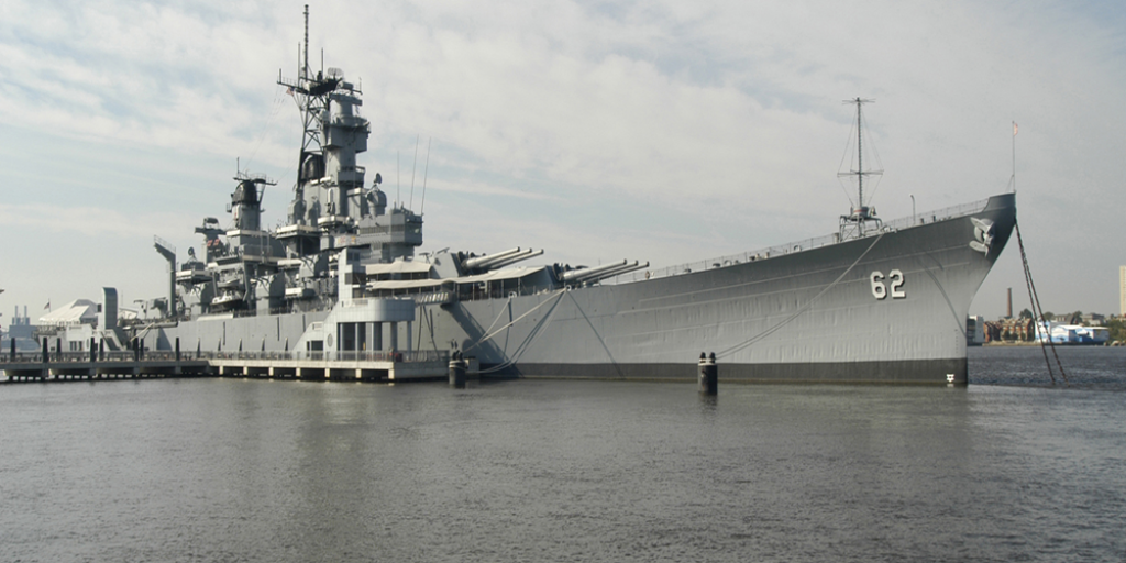 Battleship New Jersey Typhoon Cobra Snow Globe - Battleship New Jersey